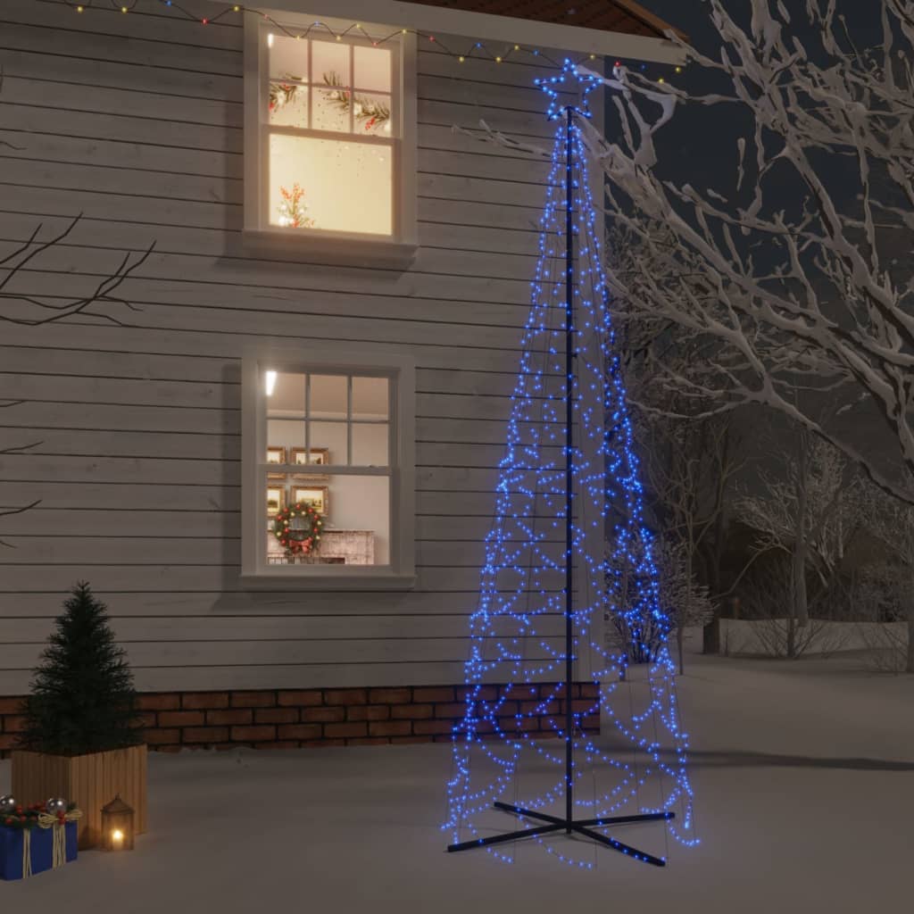 vidaXL Vianočný stromček kužeľ modré svetlo 500 LED 100x300 cm