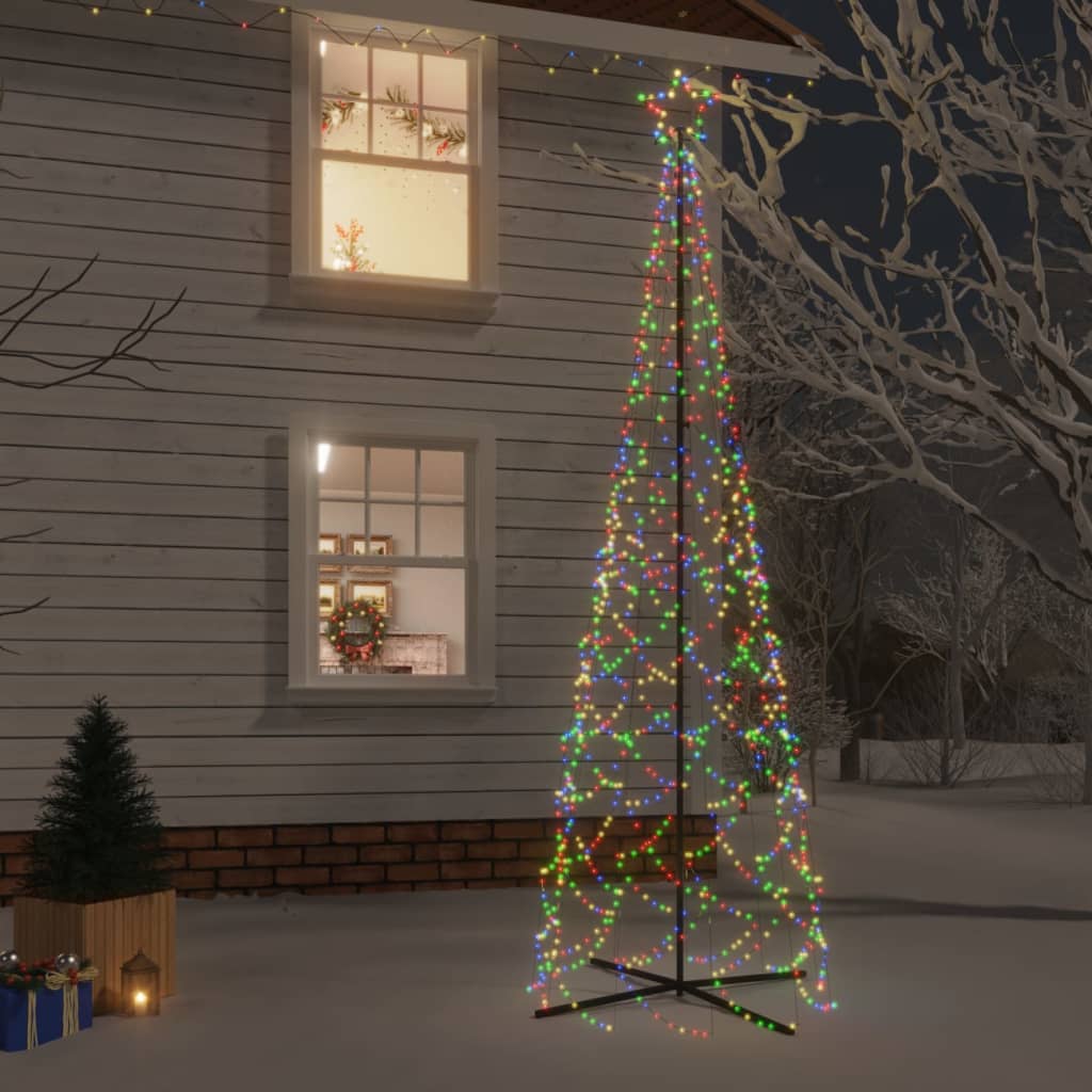 vidaXL Vianočný stromček kužeľ rôznofarebné svetlo 500 LED 100x300 cm