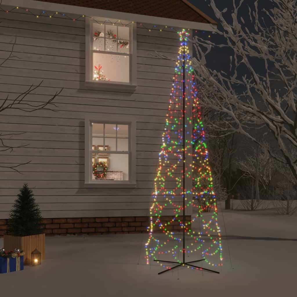 vidaXL Vianočný stromček kužeľ rôznofarebné svetlo 1400 LED 160x500 cm