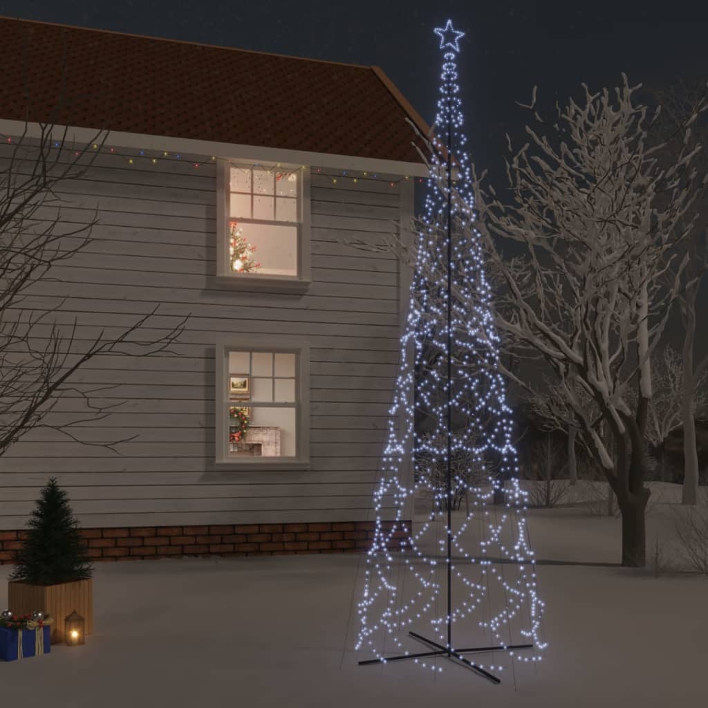 vidaXL Vianočný stromček kužeľ studené biele svetlo 3000 LED 230x800cm