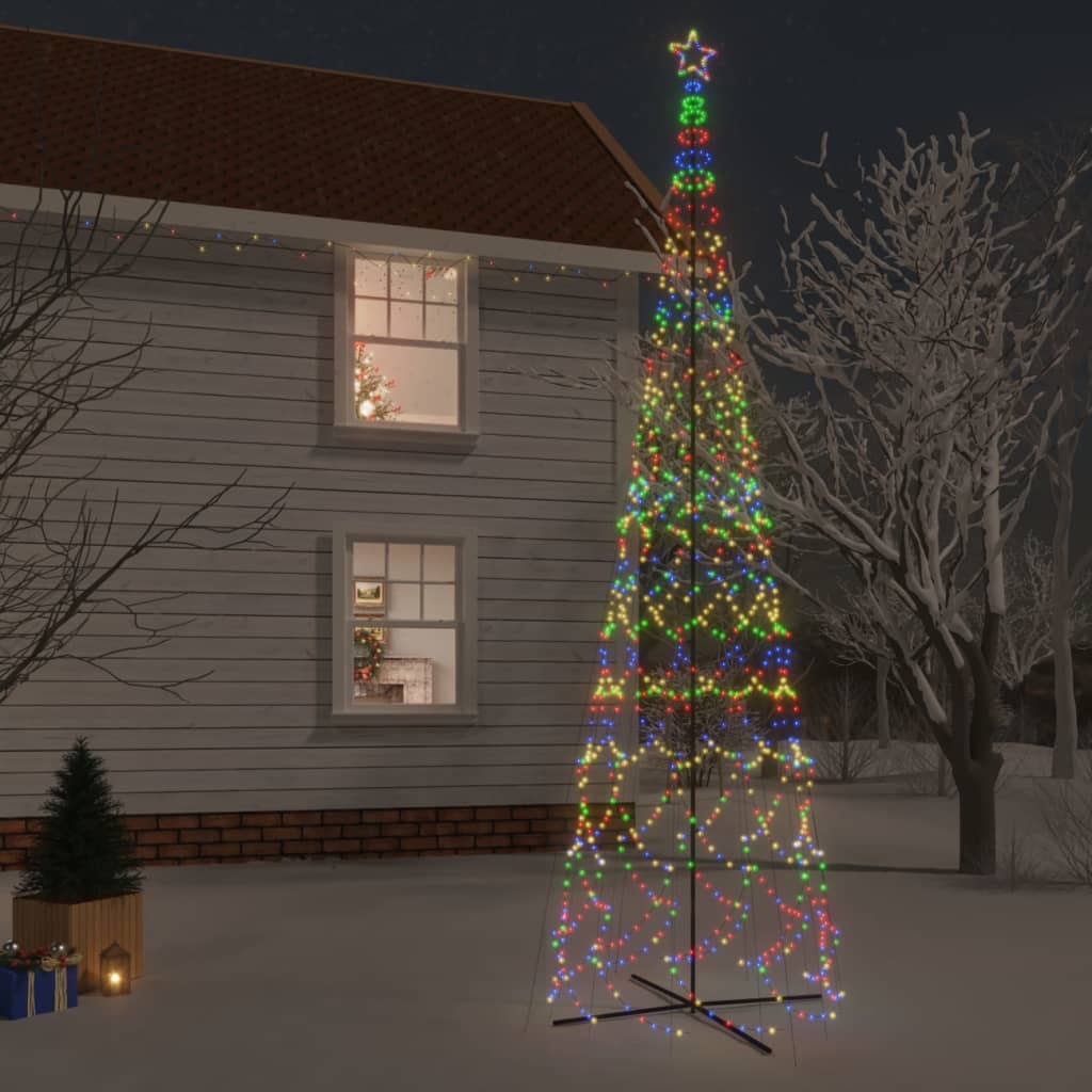 vidaXL Vianočný stromček kužeľ rôznofarebný 3000 LED 230x800 cm