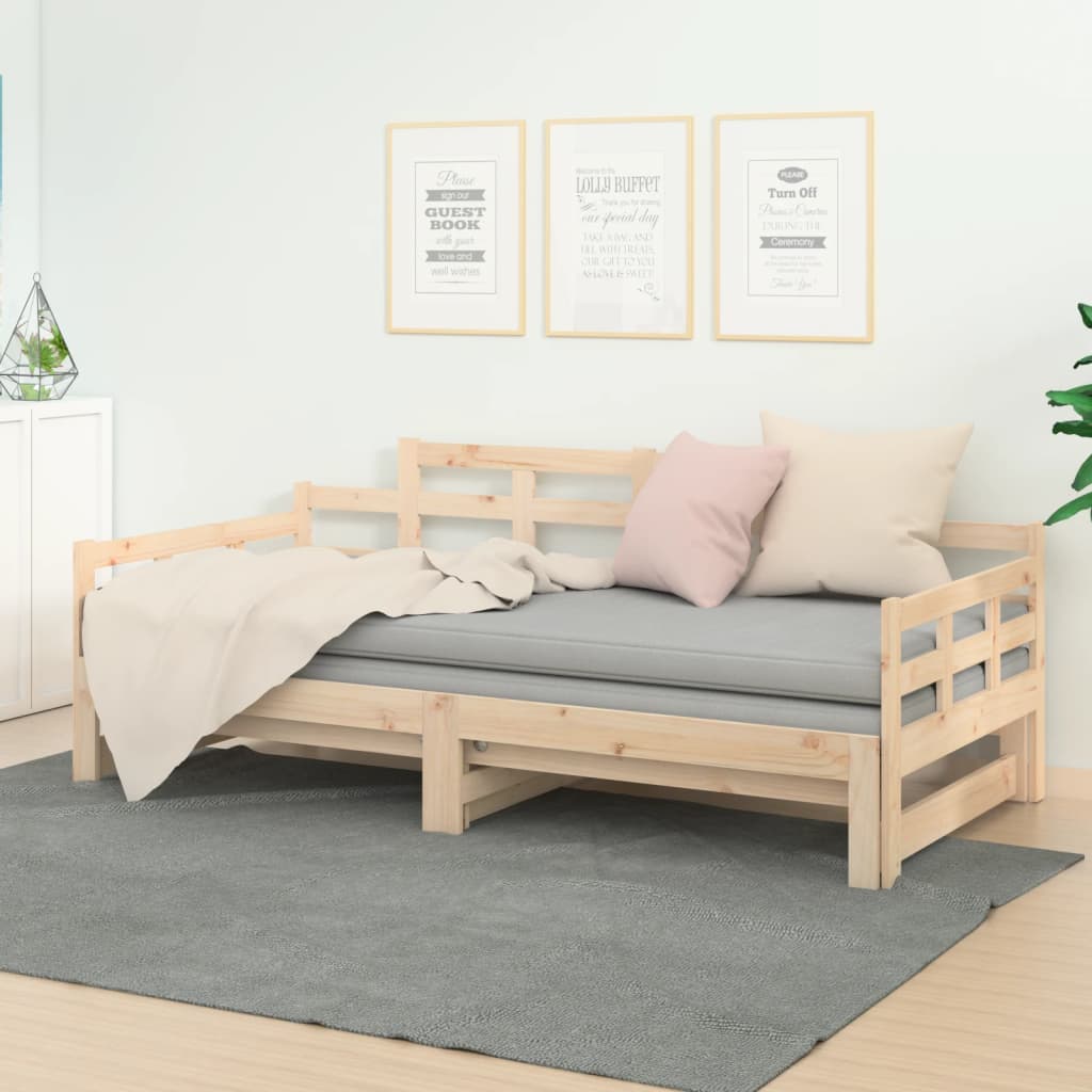 vidaXL Rozkladacia denná posteľ borovicový masív 2x(90x200) cm