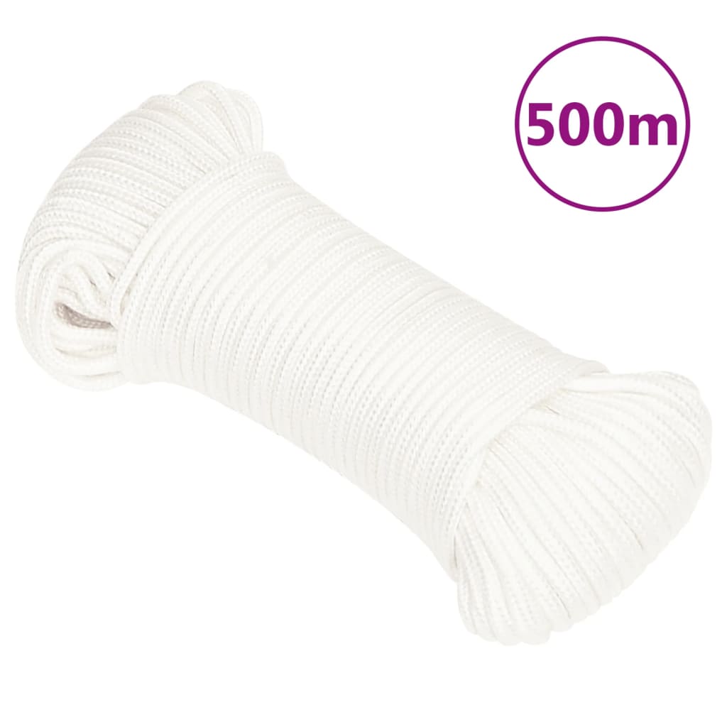 vidaXL Lodné lano biele 3 mm 500 m polypropylén