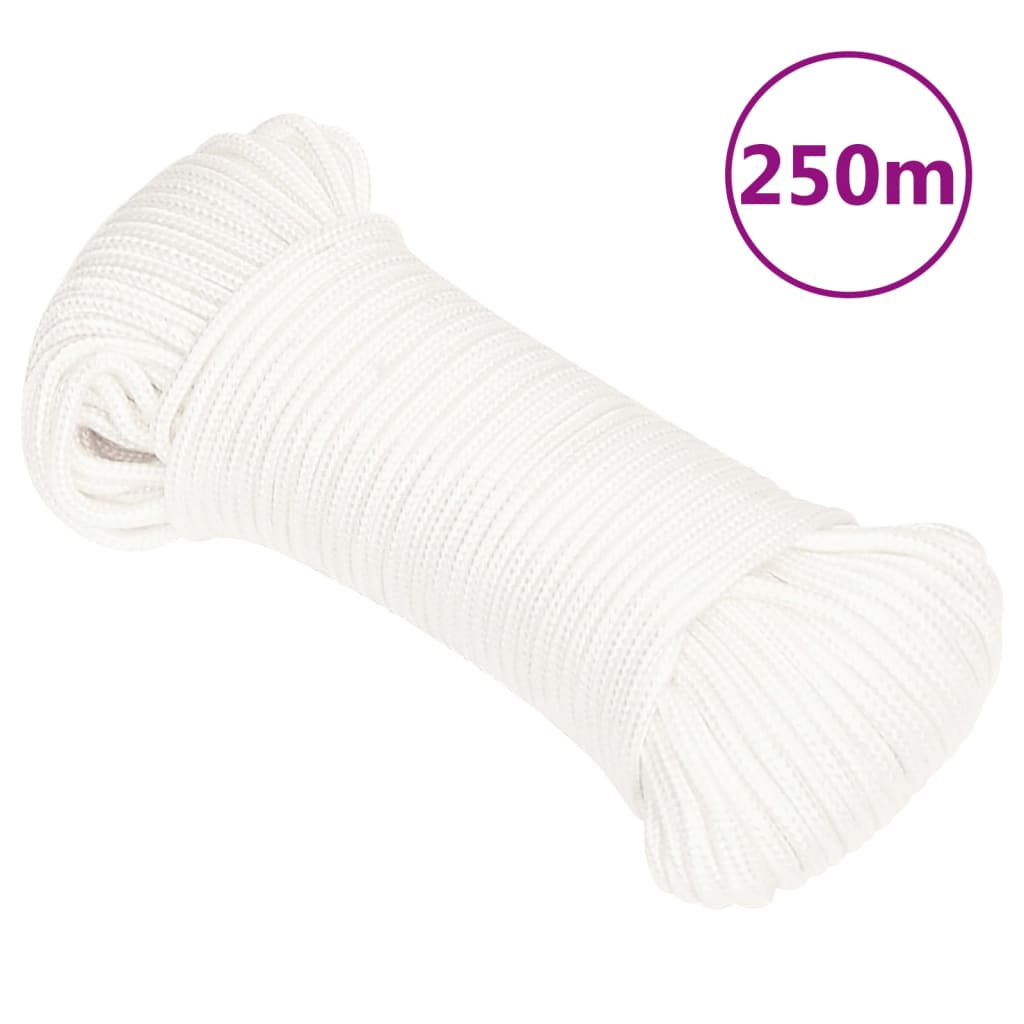 vidaXL Lodné lano biele 4 mm 250 m polypropylén