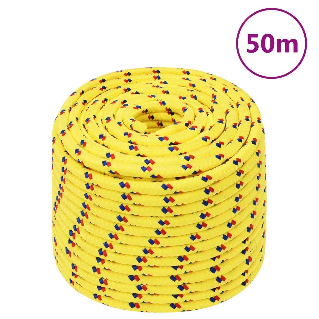 vidaXL Lodné lano žlté 14 mm 50 m polypropylén