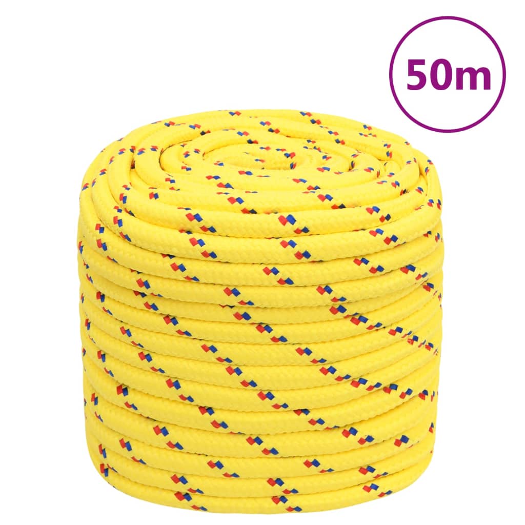 vidaXL Lodné lano žlté 16 mm 50 m polypropylén