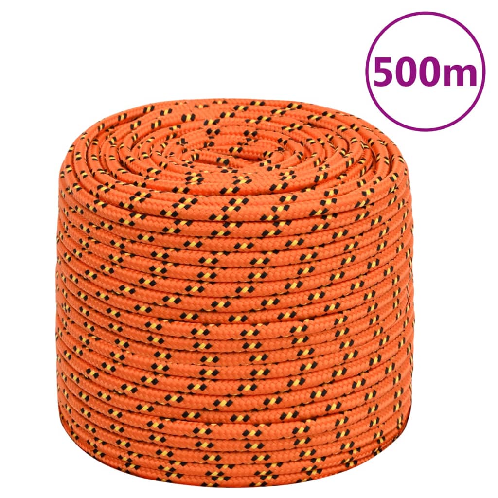 vidaXL Lodné lano oranžové 6 mm 500 m polypropylén