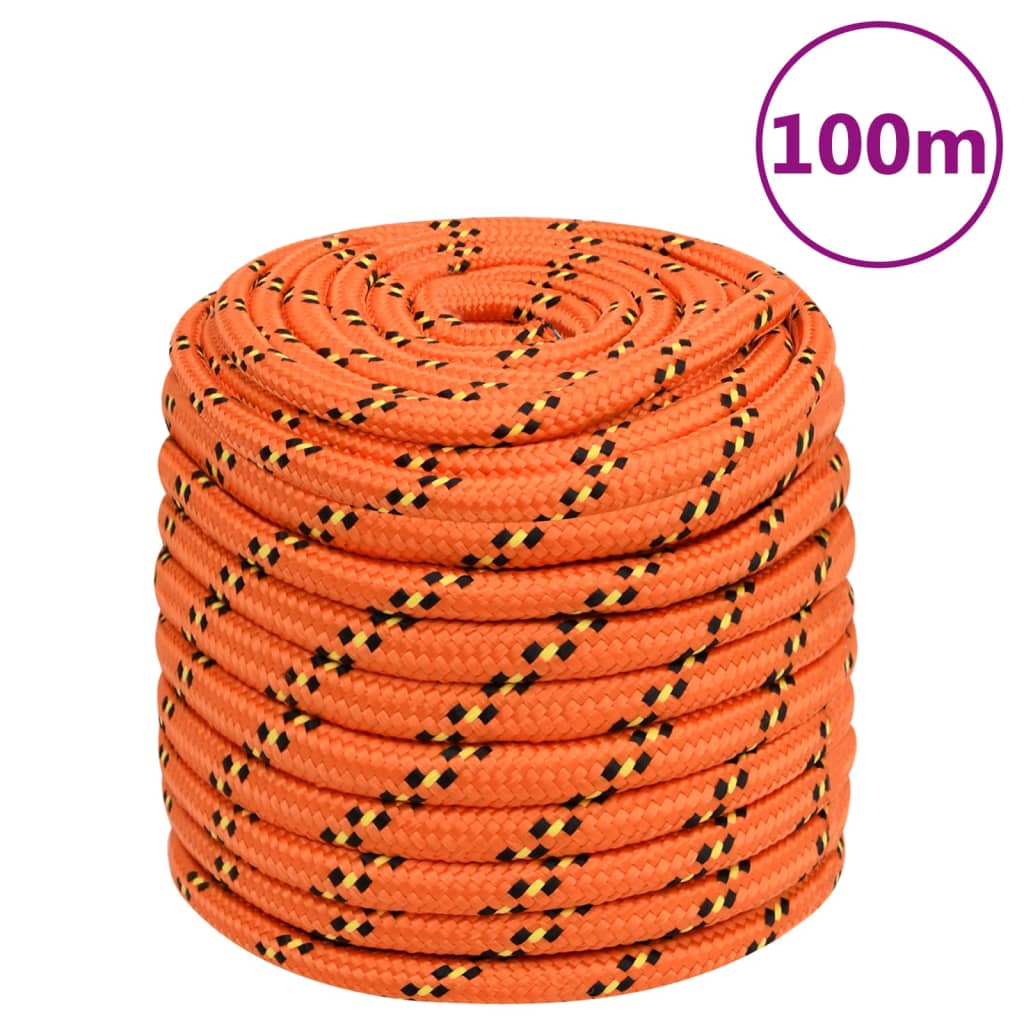 vidaXL Lodné lano oranžové 16 mm 100 m polypropylén