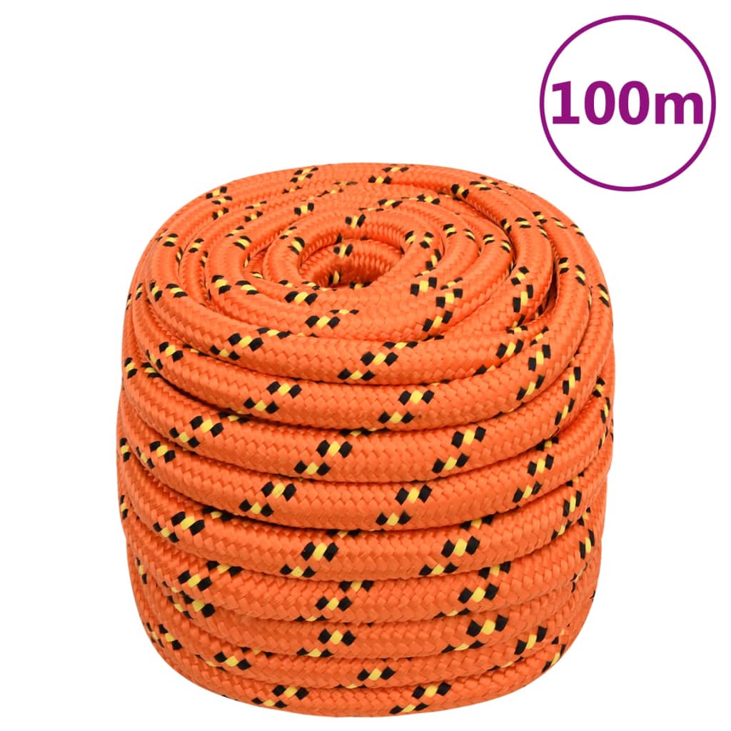 vidaXL Lodné lano oranžové 20 mm 100 m polypropylén