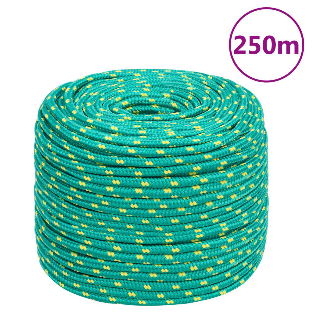 vidaXL Lodné lano zelené 6 mm 250 m polypropylén