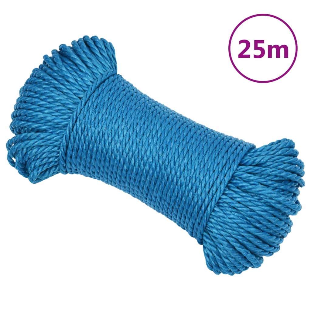vidaXL Pracovné lano modré 8 mm 25 m polypropylén