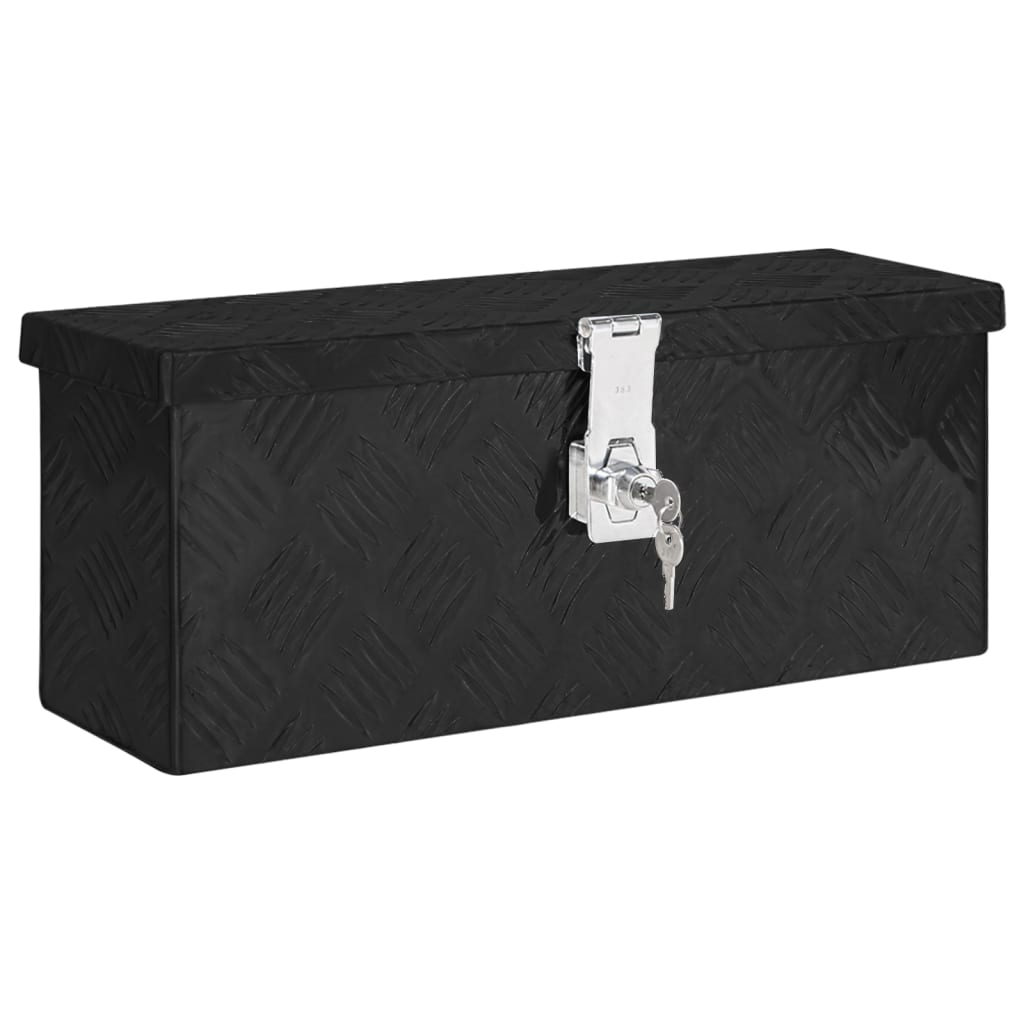 vidaXL Úložný box čierny 50x15x20,5 cm hliníkový