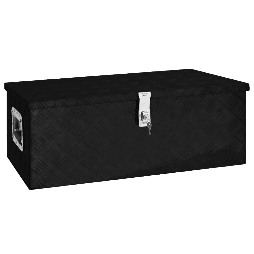 vidaXL Úložný box čierny 80x39x30 cm hliník