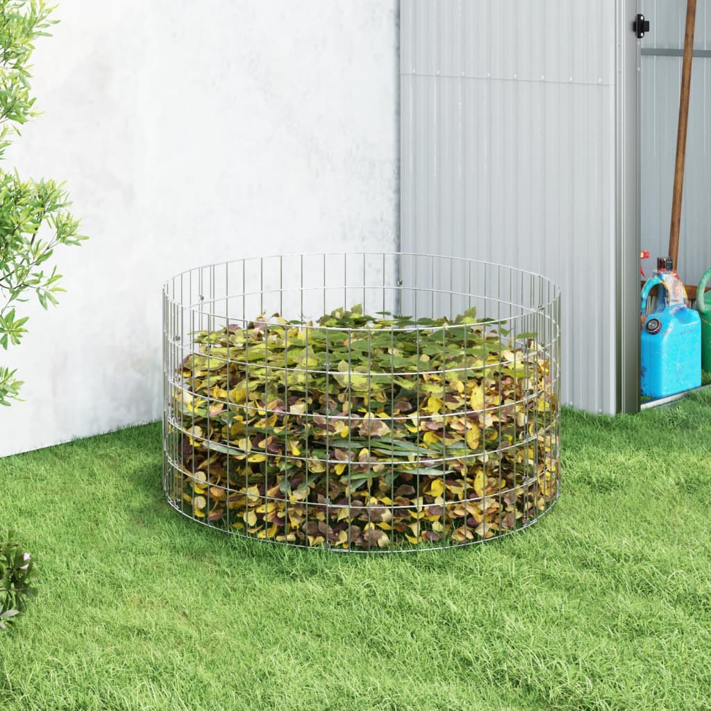 vidaXL Záhradný kompostér Ø100x50 cm pozinkovaná oceľ