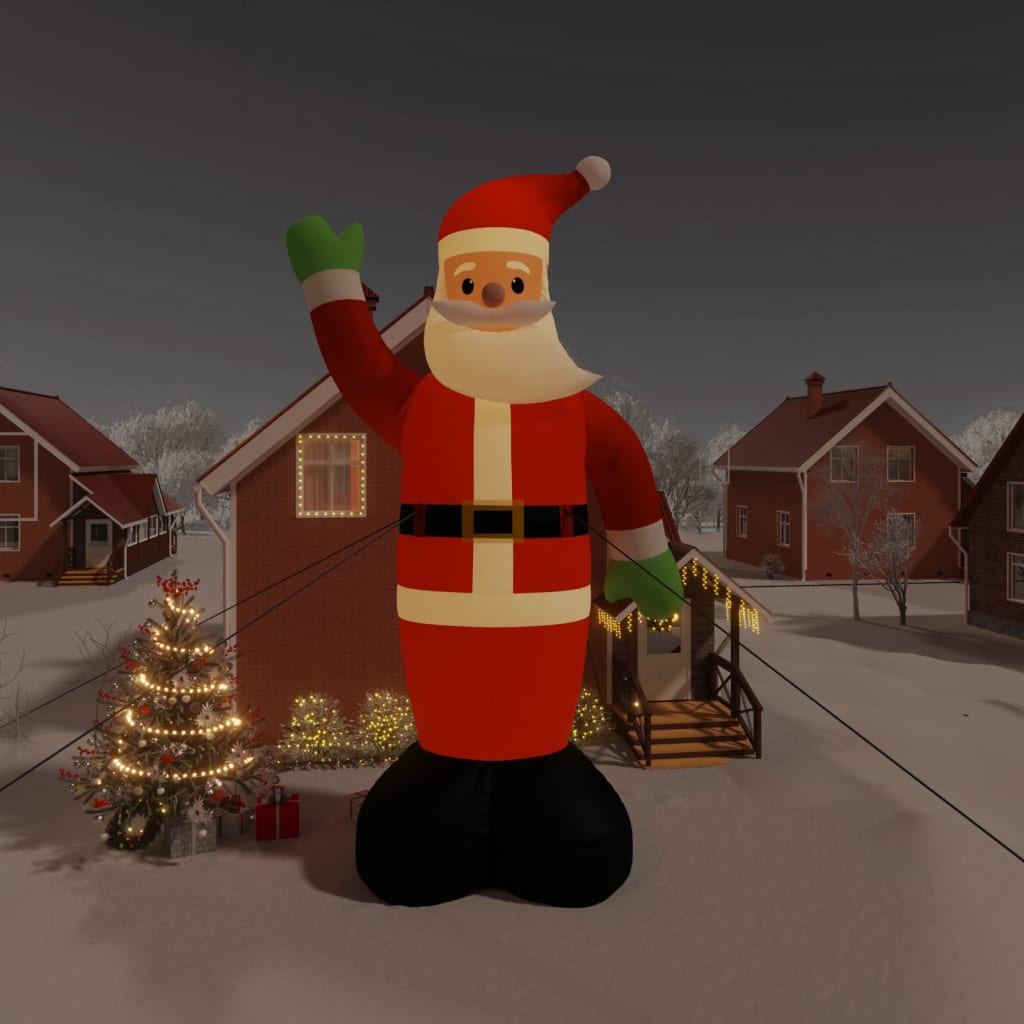 vidaXL Nafukovací vianočný Santa Claus s LED 1000 cm