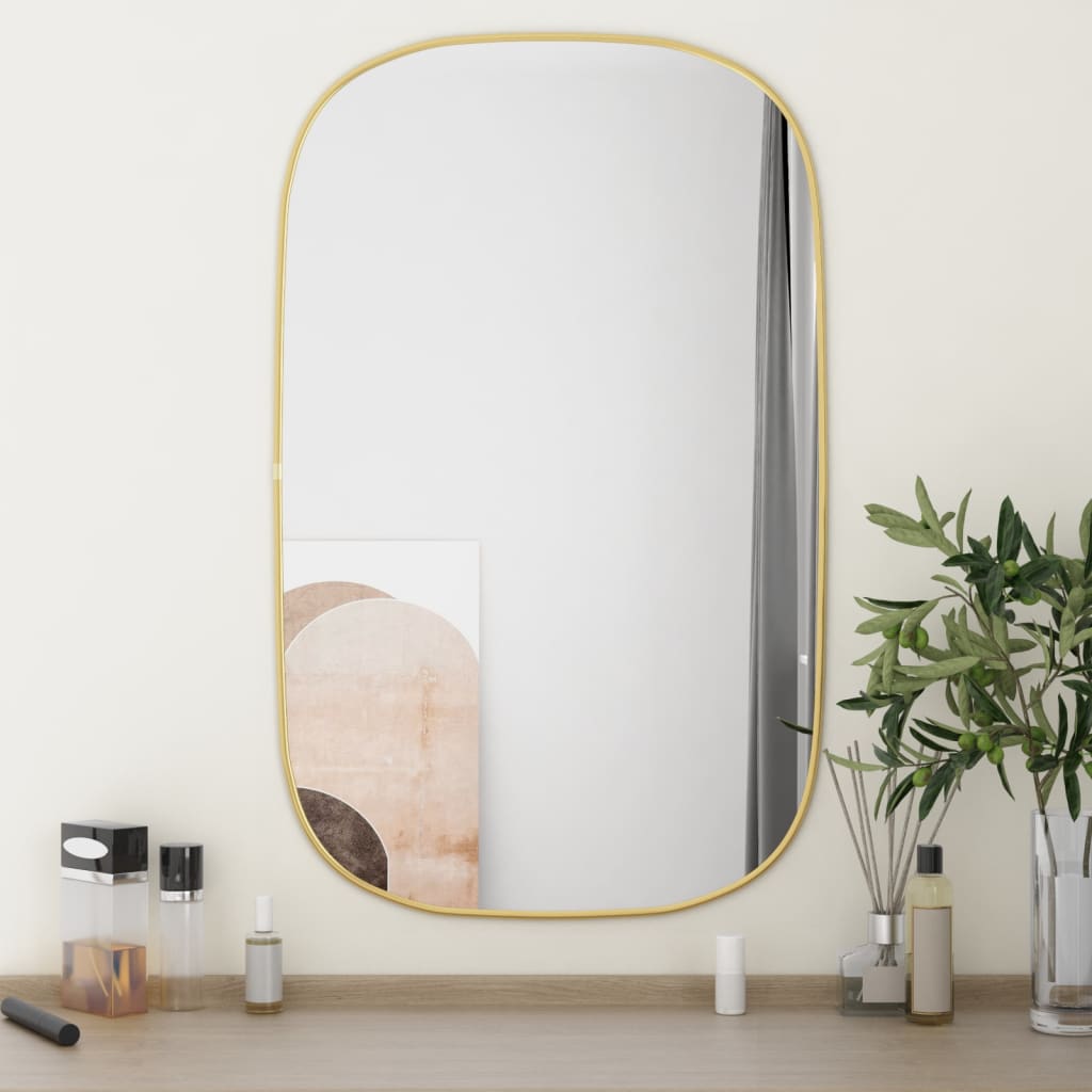 vidaXL Nástenné zrkadlo zlaté 80x50 cm
