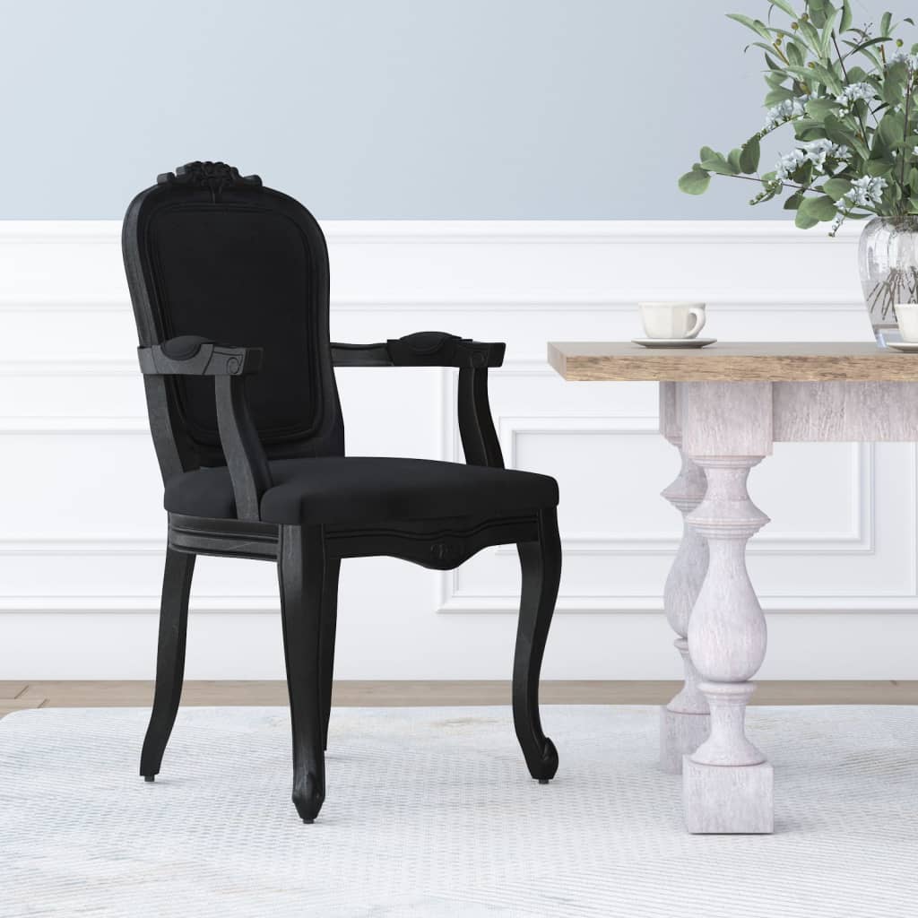 vidaXL Jedálenská stolička čierna 62x59,5x100,5 cm zamat