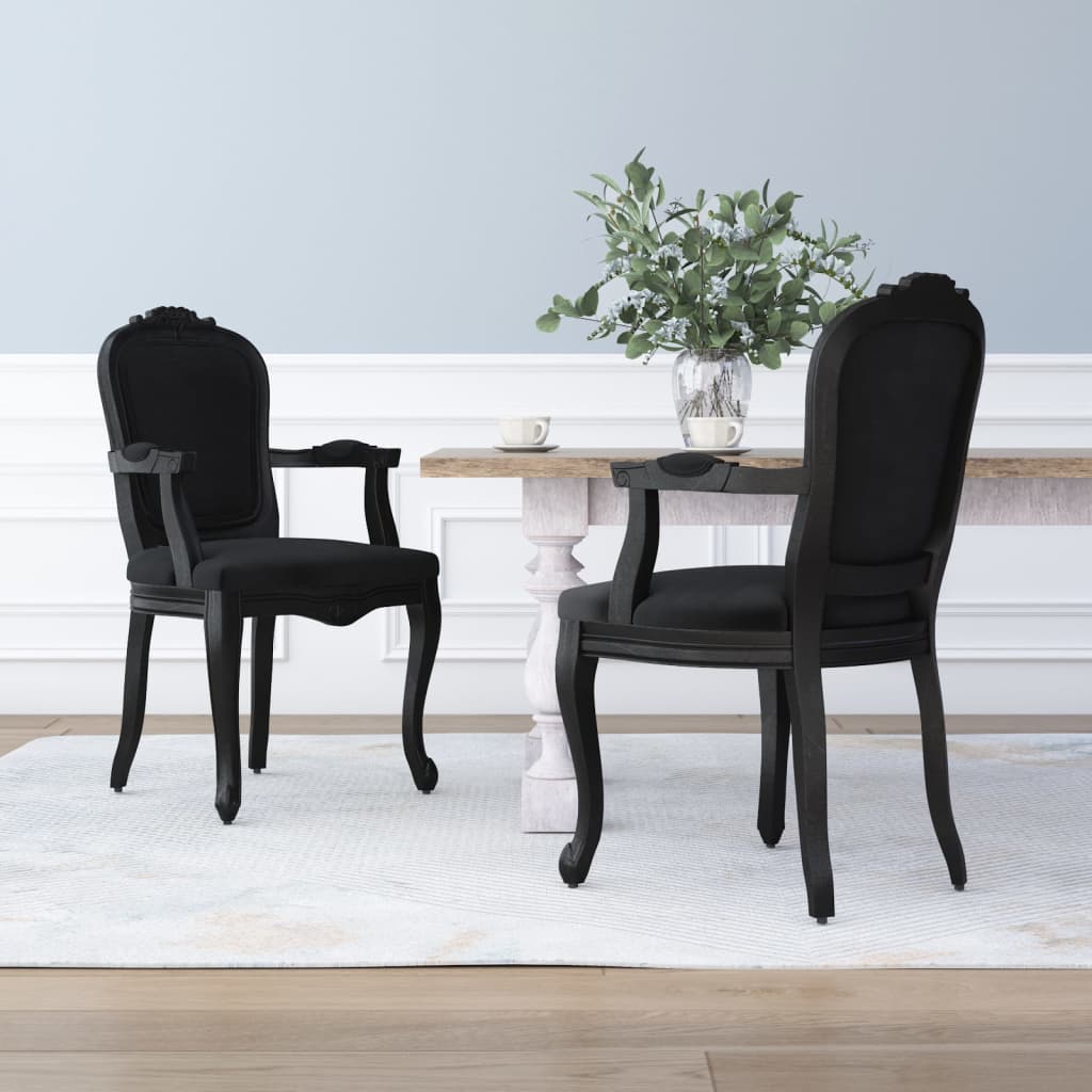 vidaXL Jedálenské stoličky 2 ks čierne 62x59,5x100,5 cm zamat