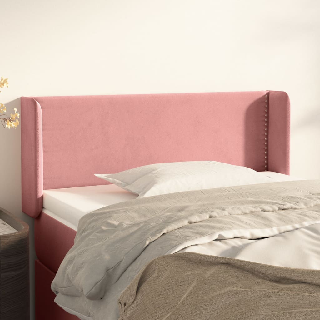 vidaXL Čelo postele so záhybmi ružový 83x16x78/88 cm zamat