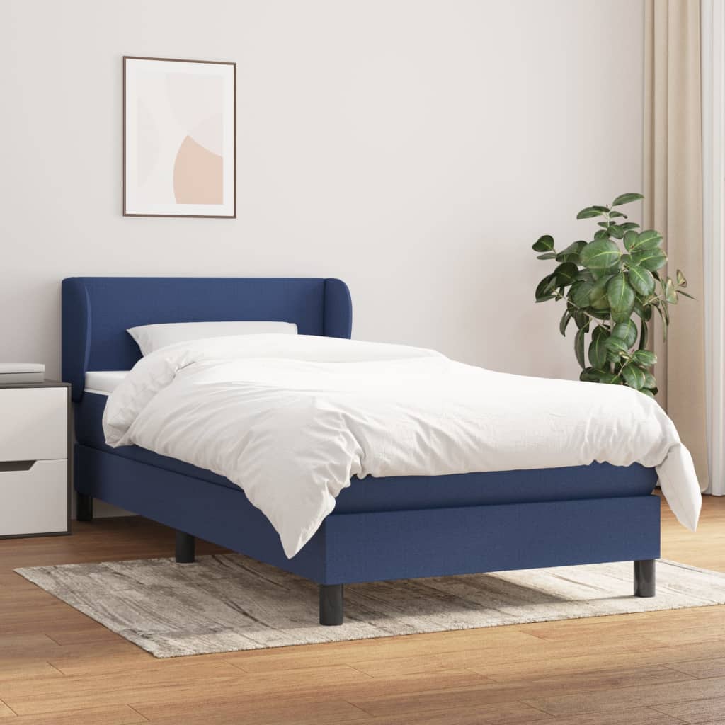 vidaXL Boxspring posteľ s matracom modrá 100x200 cm látka