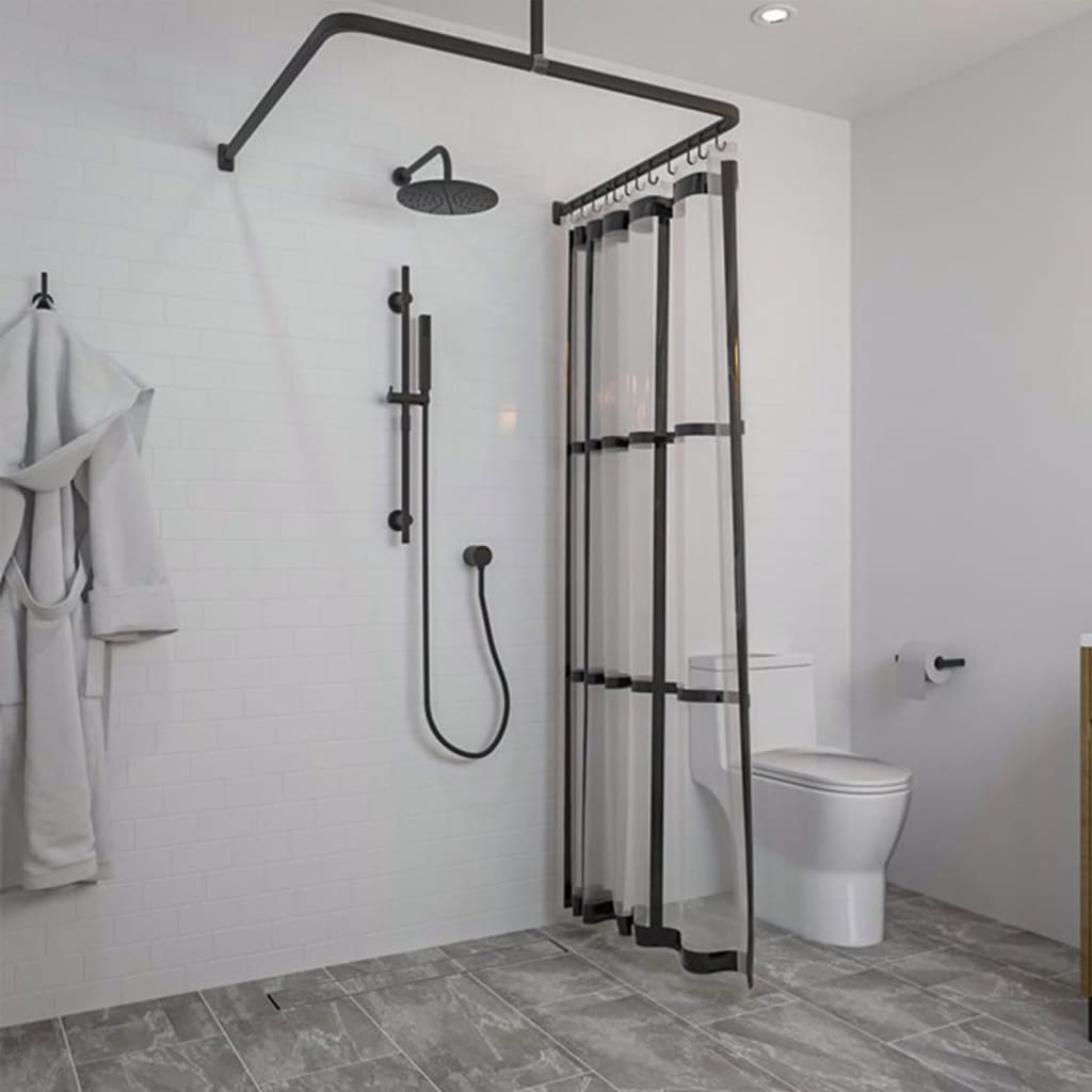 Sealskin Súprava koľajničiek na sprchové záclony Easy-Roll čierna