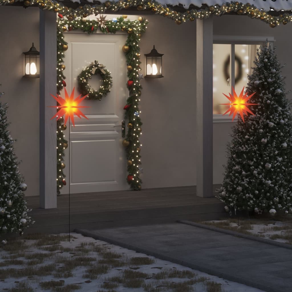 vidaXL Vianočné svetlo so zemným hrotom a LED skladacie červené 57 cm
