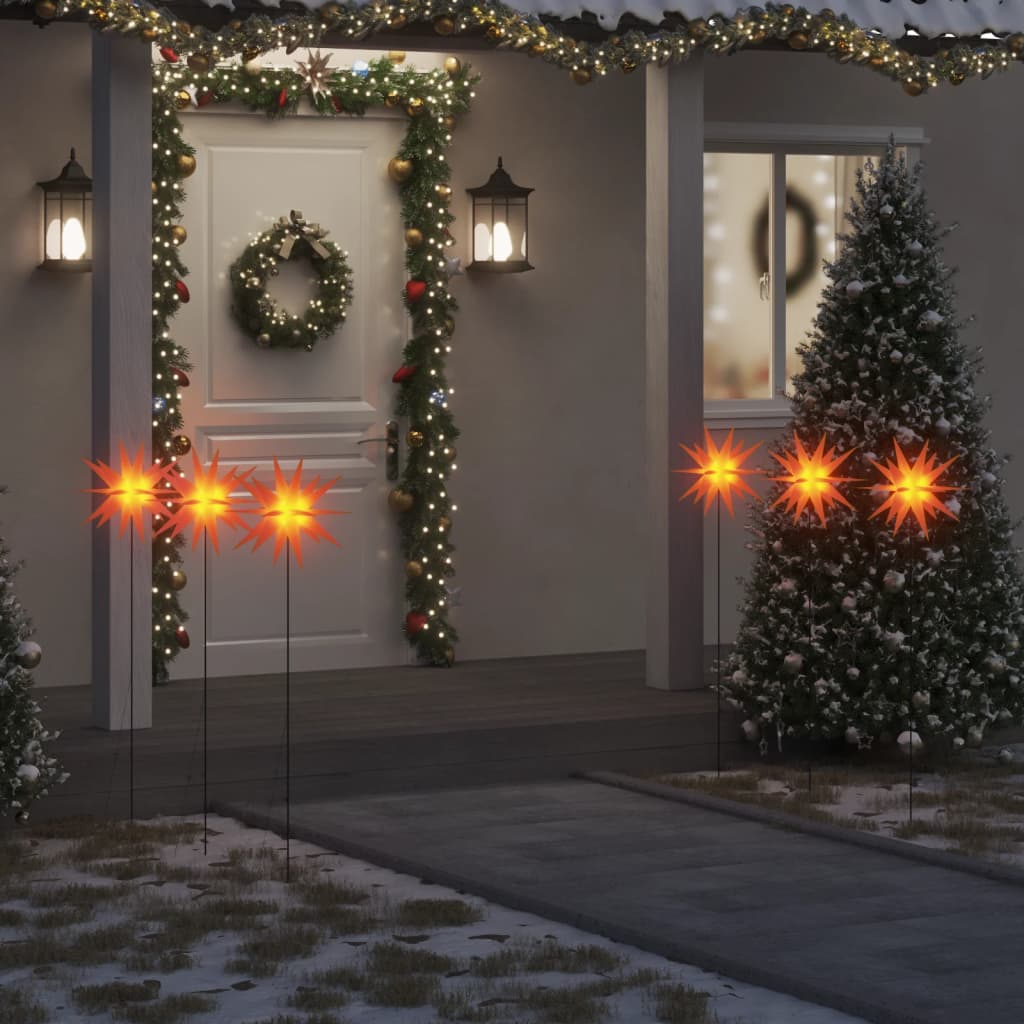 vidaXL Vianočné svetlá s hrotmi 3 ks LED skladacie červené 35 cm