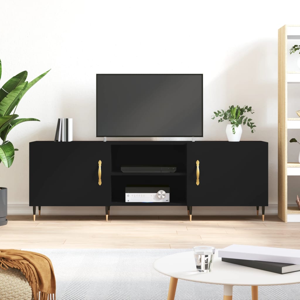 vidaXL TV skrinka, čierna 150x30x50 cm, kompozitné drevo