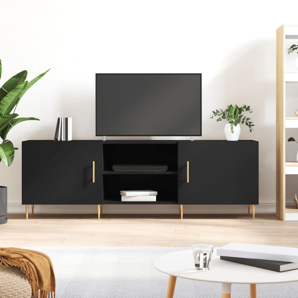 vidaXL TV skrinka čierna 150x30x50 cm kompozitné drevo