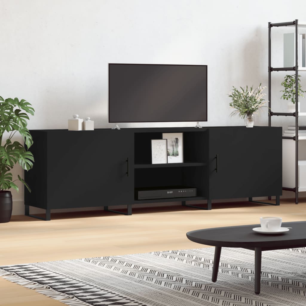 vidaXL TV skrinka čierna 150x30x50 cm kompozitné drevo