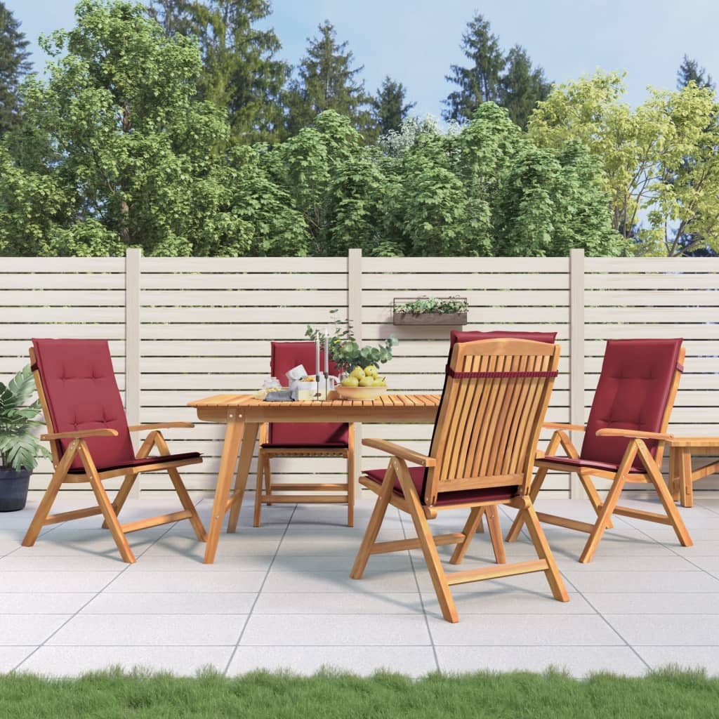 vidaXL Sklápacie záhradné stoličky a podložky 4 ks tíkový masív