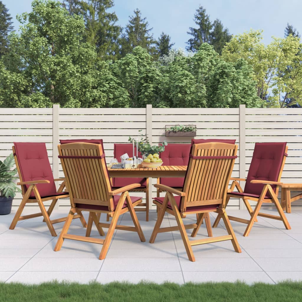 vidaXL Sklápacie záhradné stoličky s vankúšmi 6 ks tíkový masív
