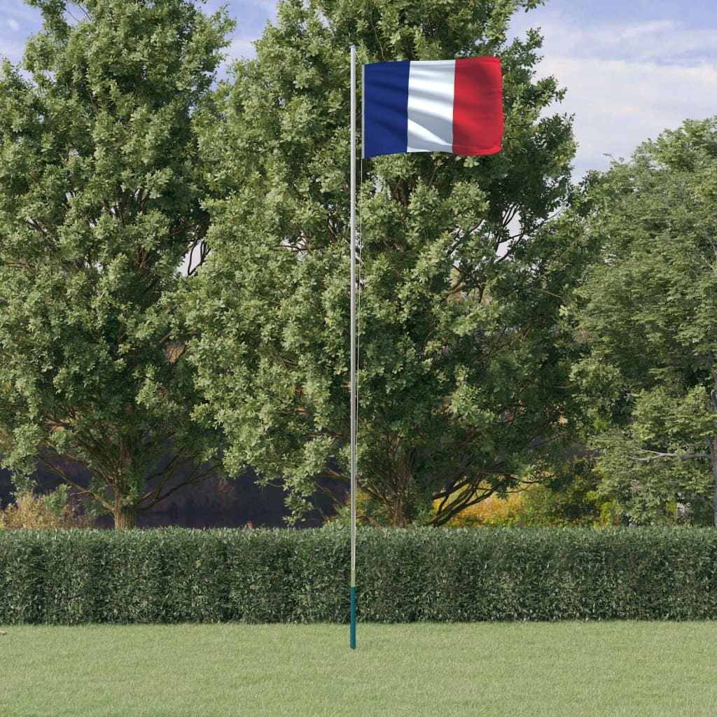 vidaXL Vlajka Francúzska a tyč 6,23 m hliník