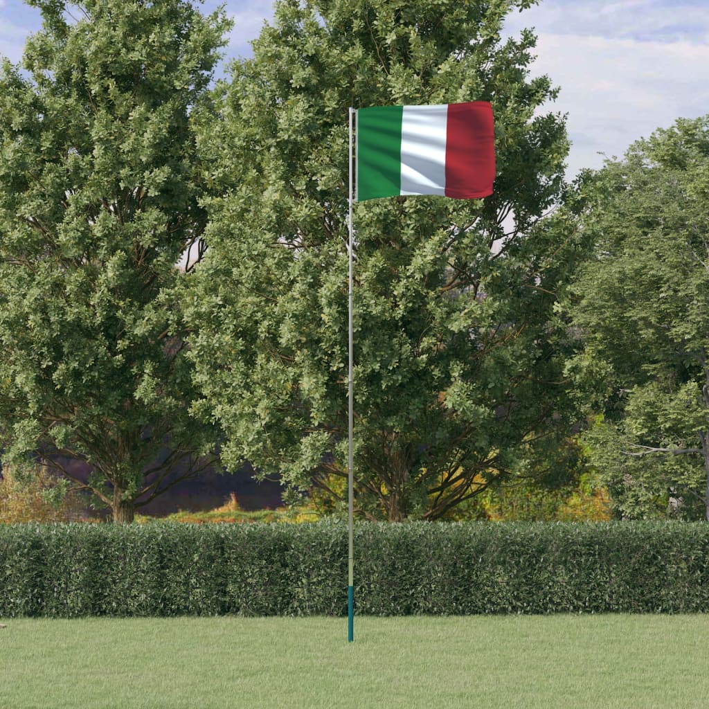 vidaXL Talianska vlajka a tyč 5,55 m hliník
