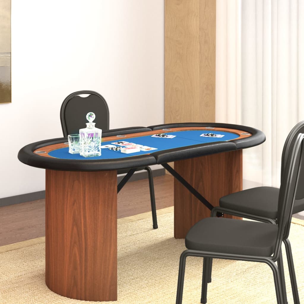vidaXL Pokrový stôl pre 10 hráčov modrý 160x80x75 cm