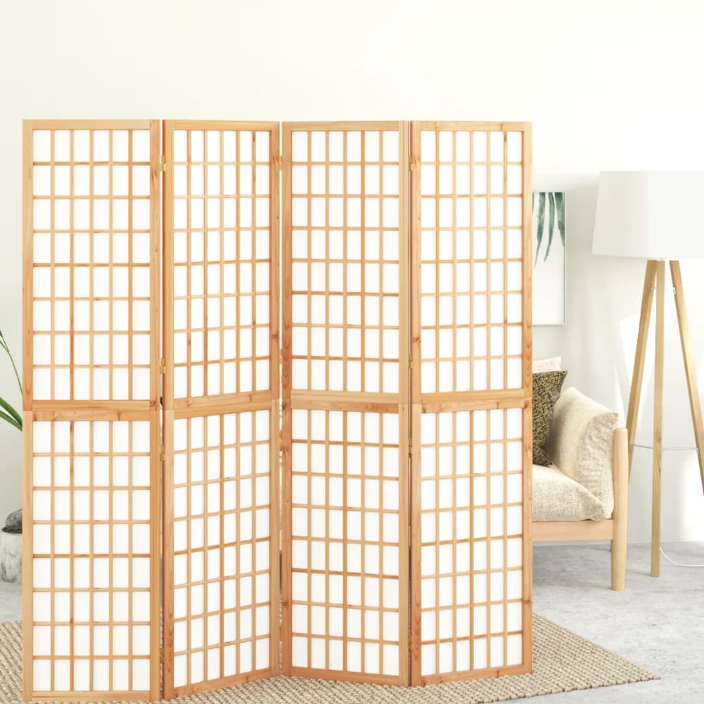 vidaXL Skladací paraván so 4 panelmi japonský štýl 160x170 cm