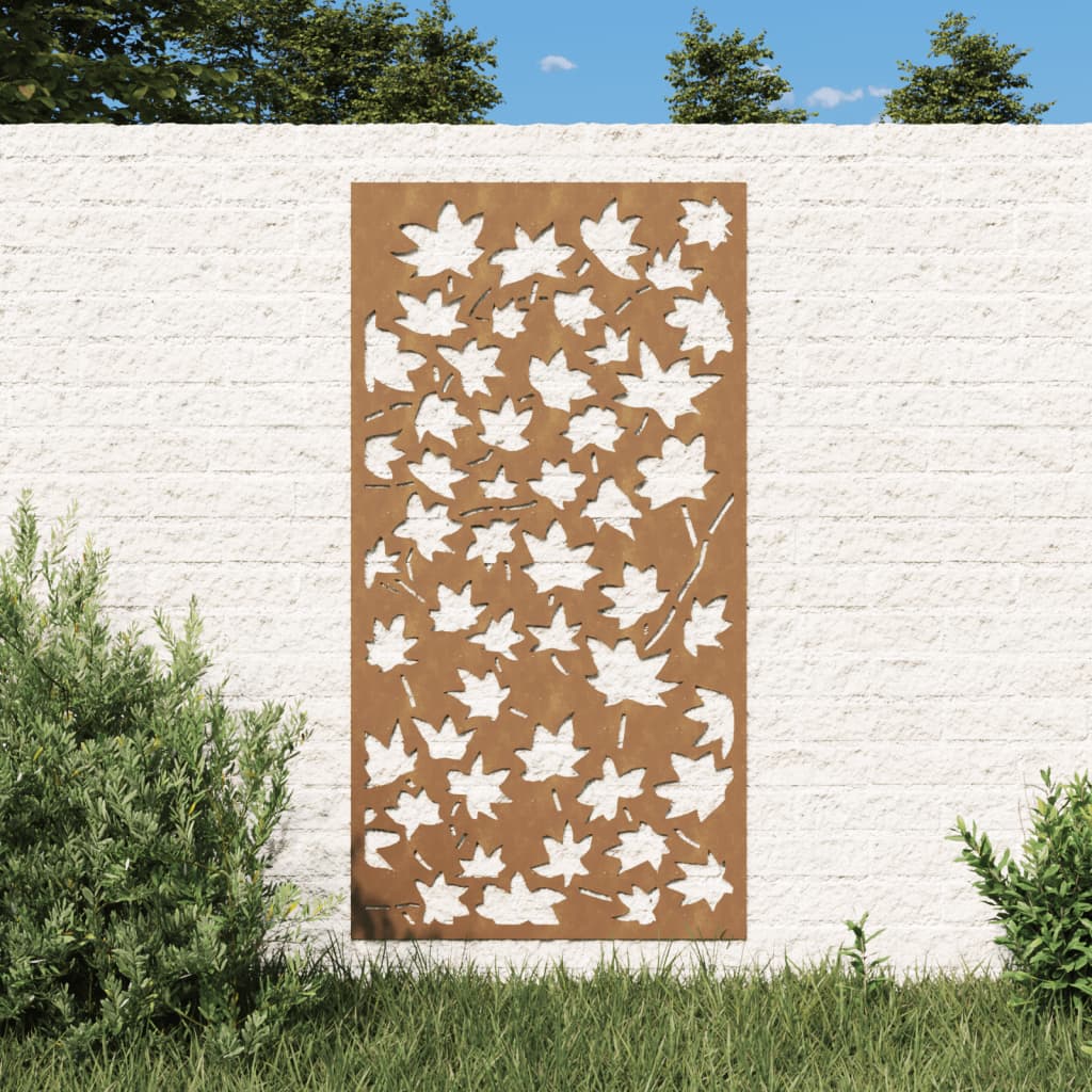 vidaXL Záhradná dekorácia 105x55 cm, cortenová oceľ, javorový list