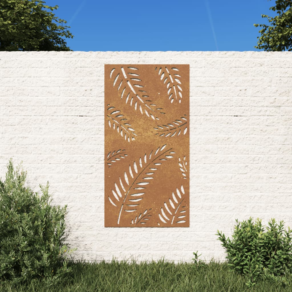 vidaXL Záhradná dekorácia 105x55 cm kortenová oceľ dizajn listu