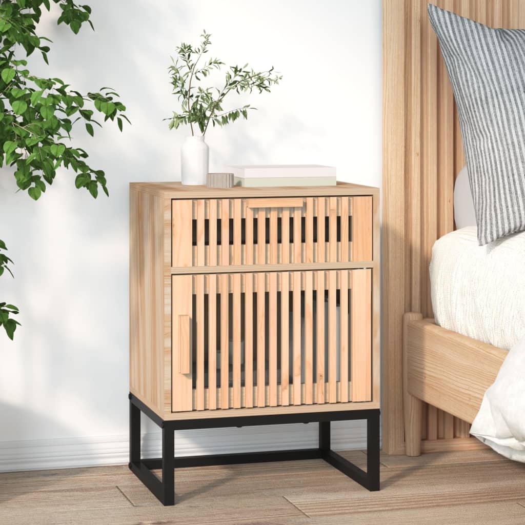 vidaXL Nočný stolík 40x30x55,5 cm kompozitné drevo a železo