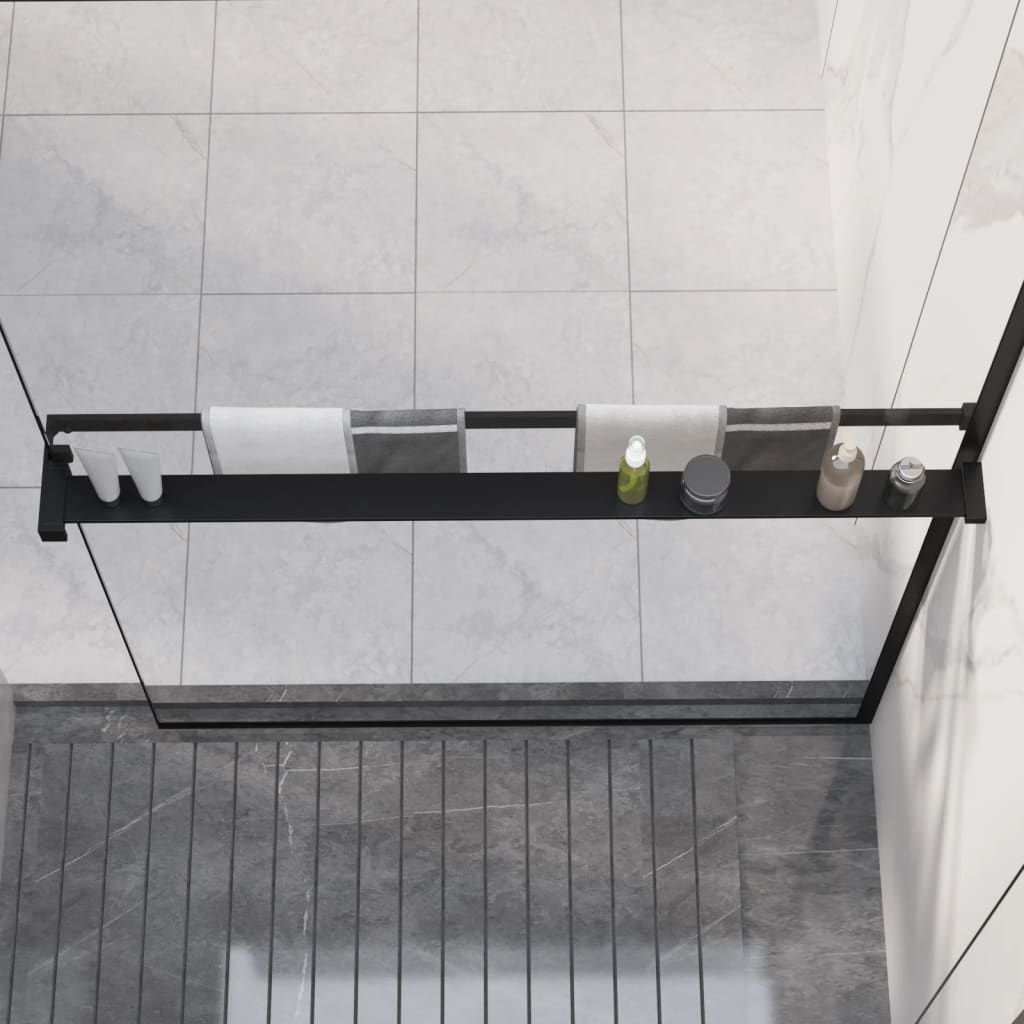 vidaXL Sprchová polica pre sprchovú stenu čierna 100 cm hliník