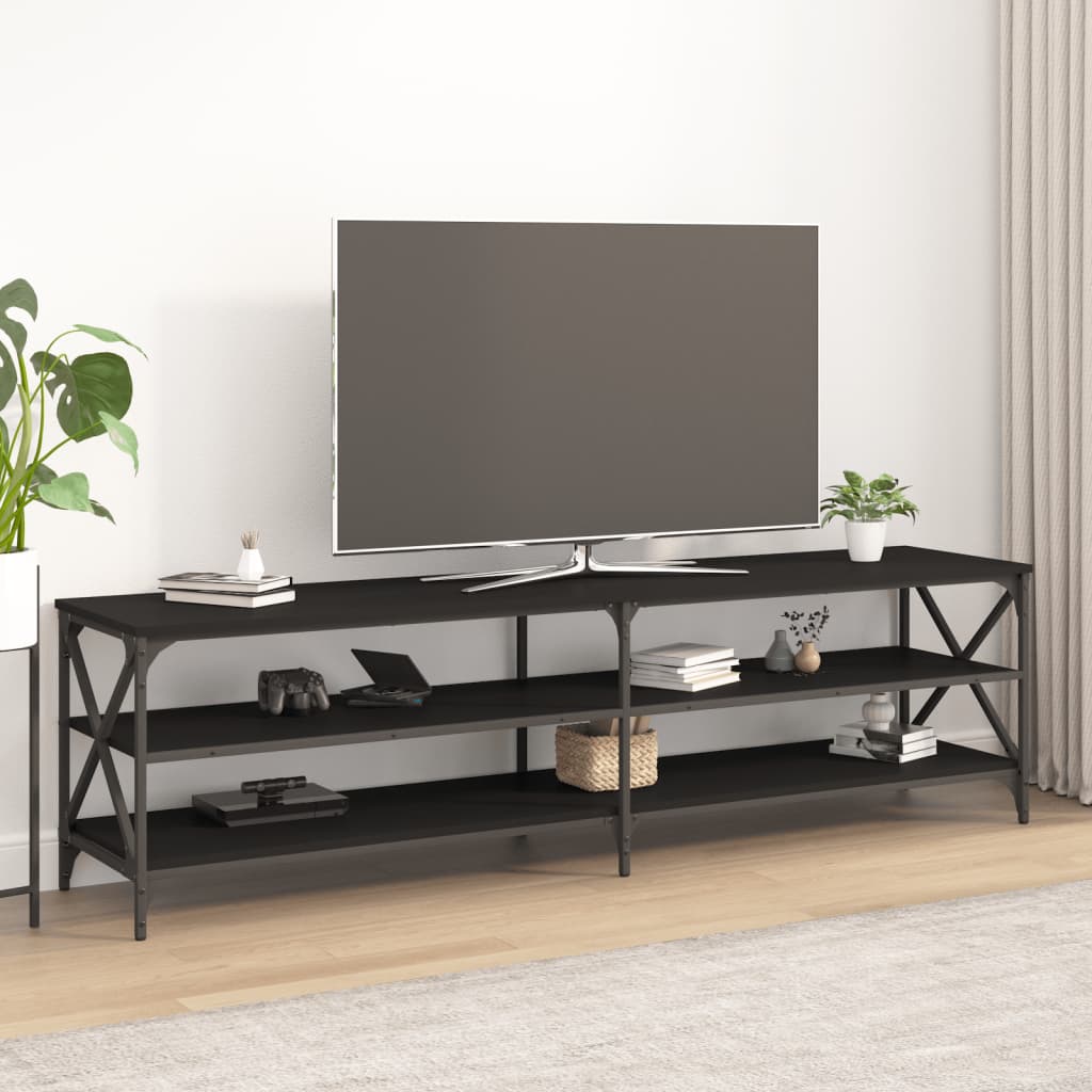 vidaXL TV skrinka čierna 180x40x50 cm kompozitné drevo