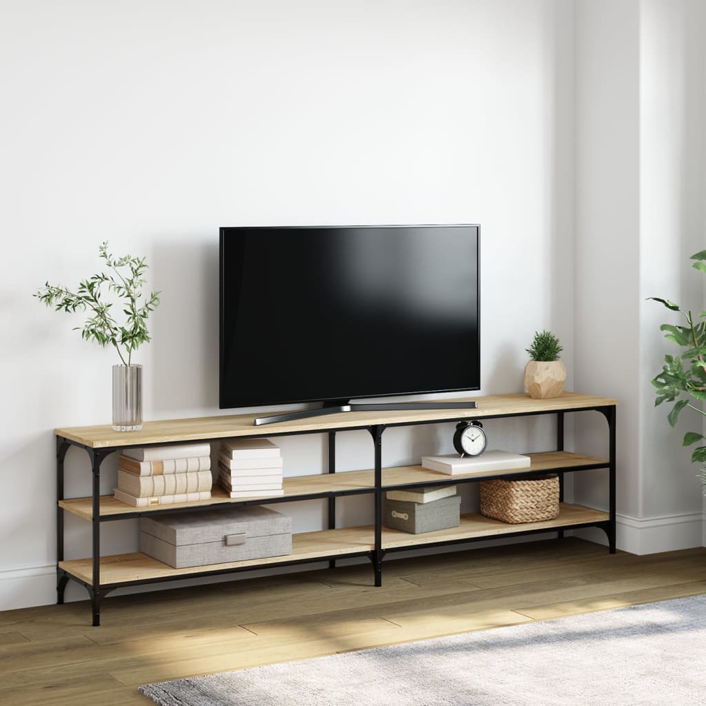 vidaXL TV skrinka dub sonoma 180x30x50 cm kompozitné drevo a kov