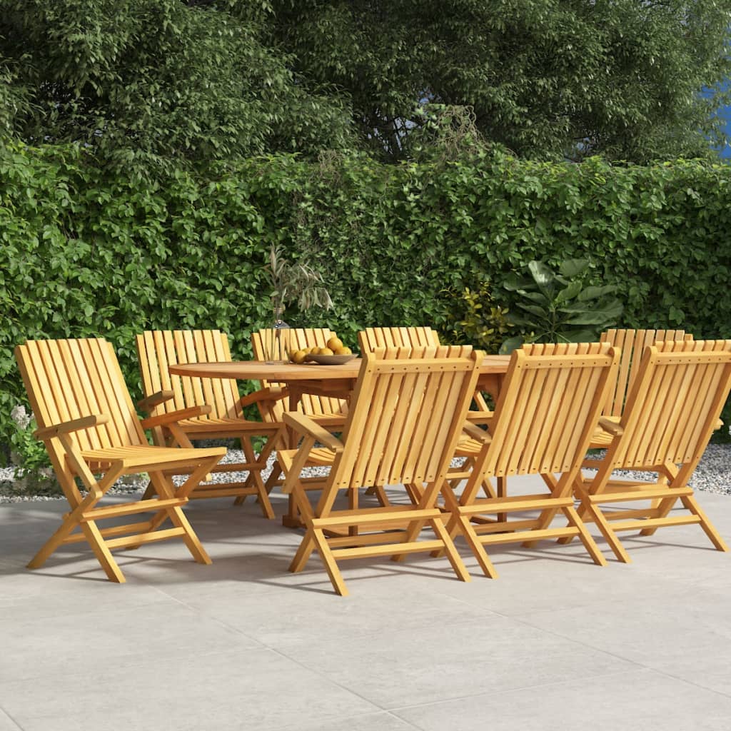 vidaXL Skladacie záhradné stoličky 8 ks 61x67x90 cm tíkový masív