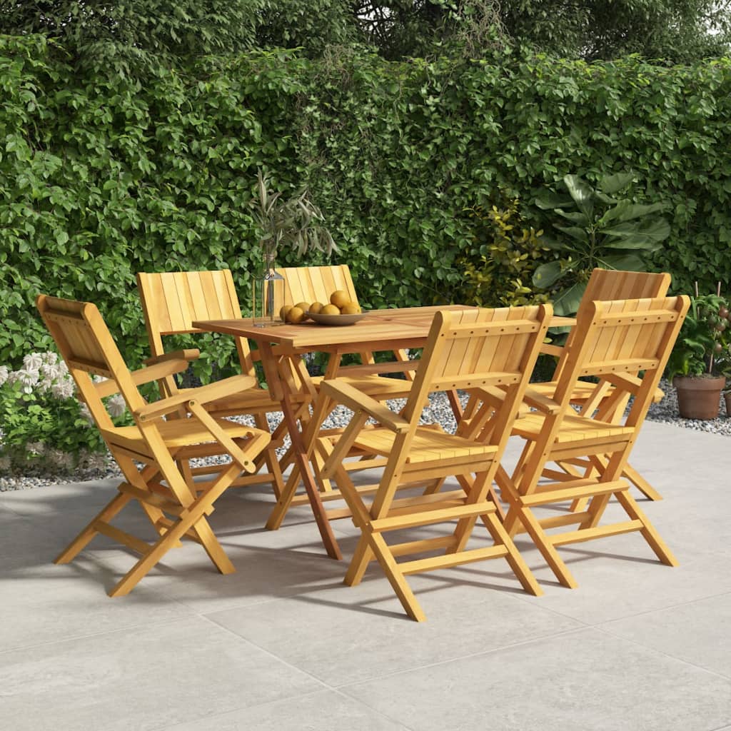 vidaXL Skladacie záhradné stoličky 6 ks 55x61x90 cm tíkový masív