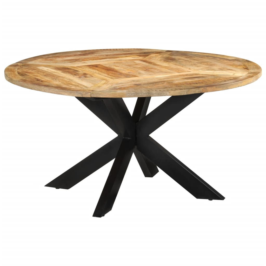 vidaXL Jedálenský stôl Ø150x76 cm surový mangový masív