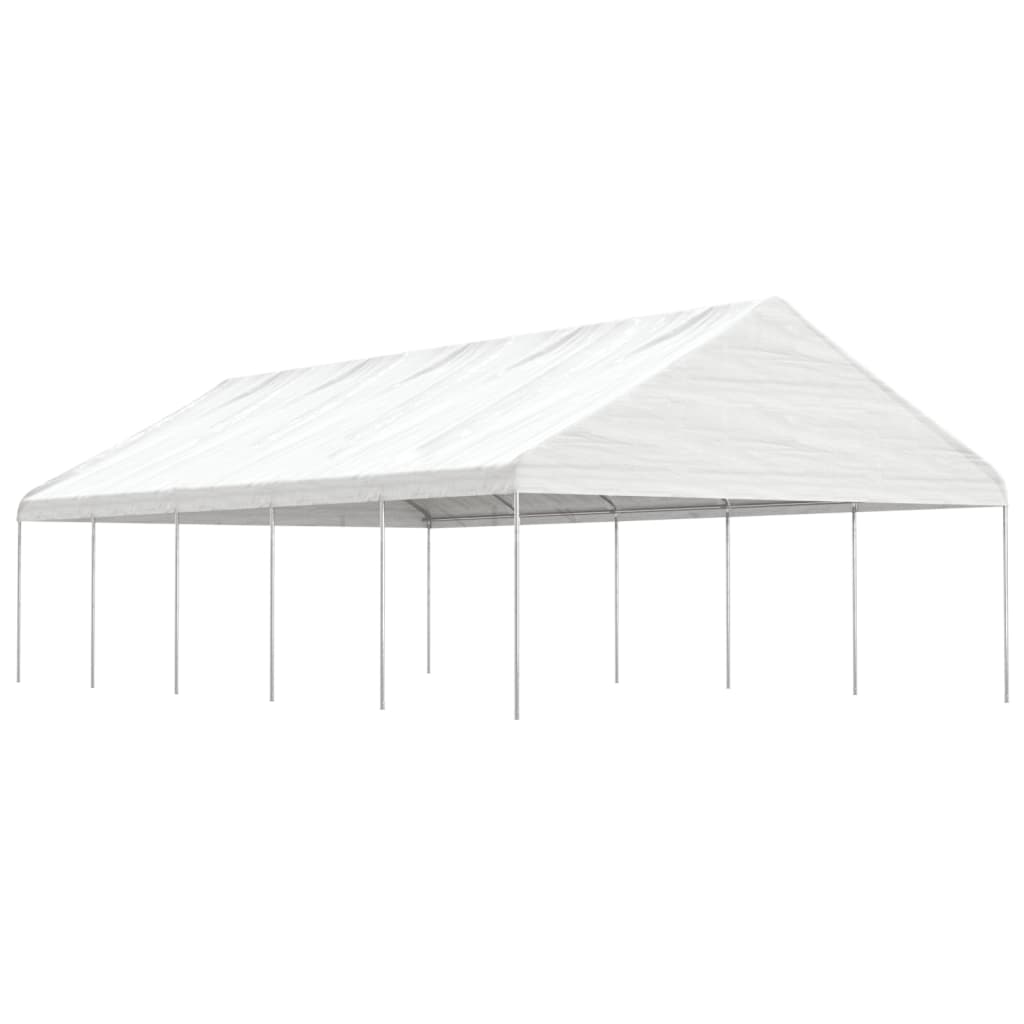 vidaXL Altánok so strechou, biely 11,15x5,88x3,75 m, polyetylén