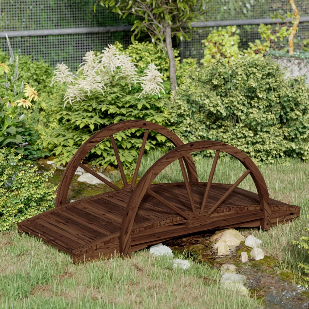 vidaXL Záhradný most s polovičným kolesom 99x50x38 cm masívna jedľa