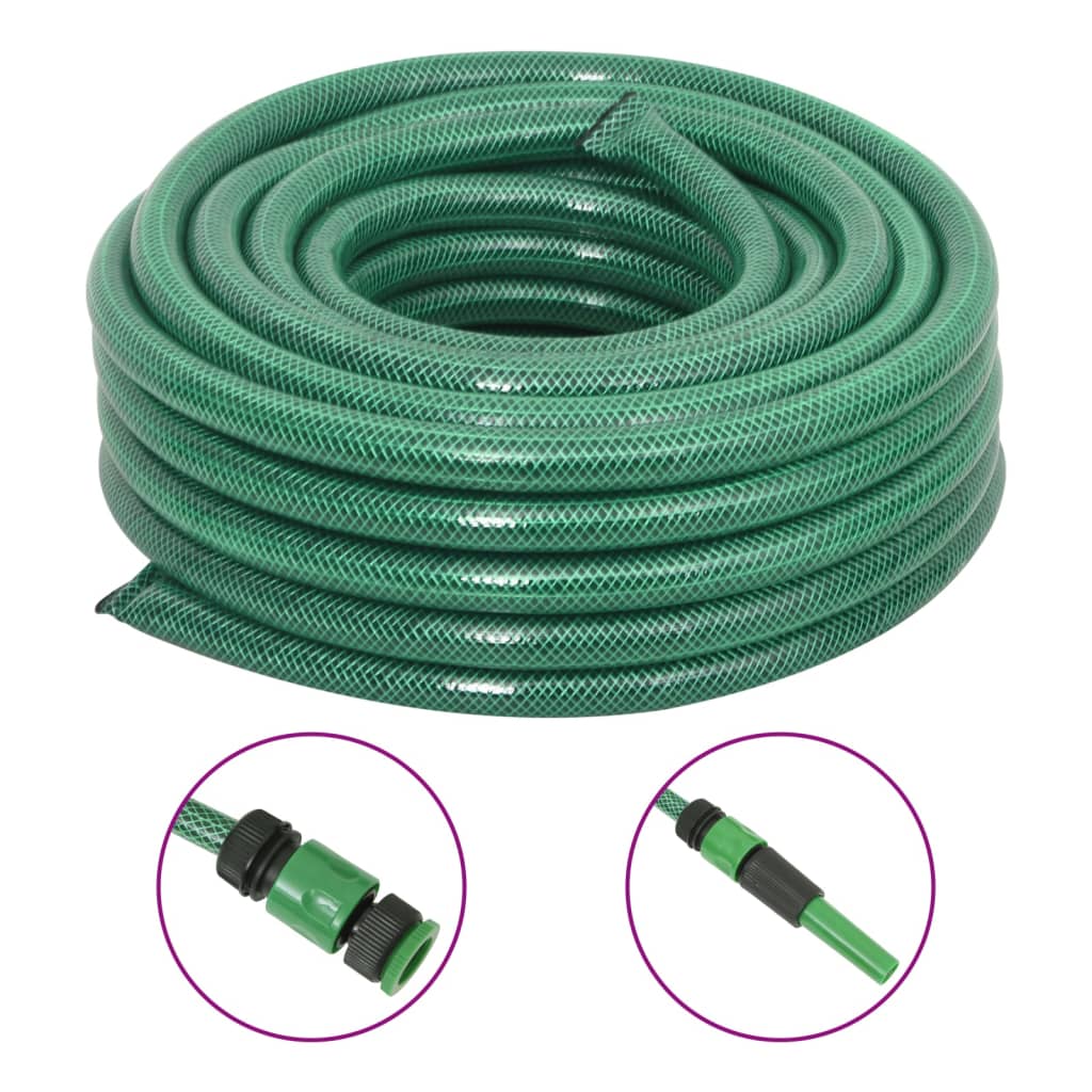 vidaXL Záhradná hadica so sadou armatúr, zelená 0,9" 20 m, PVC