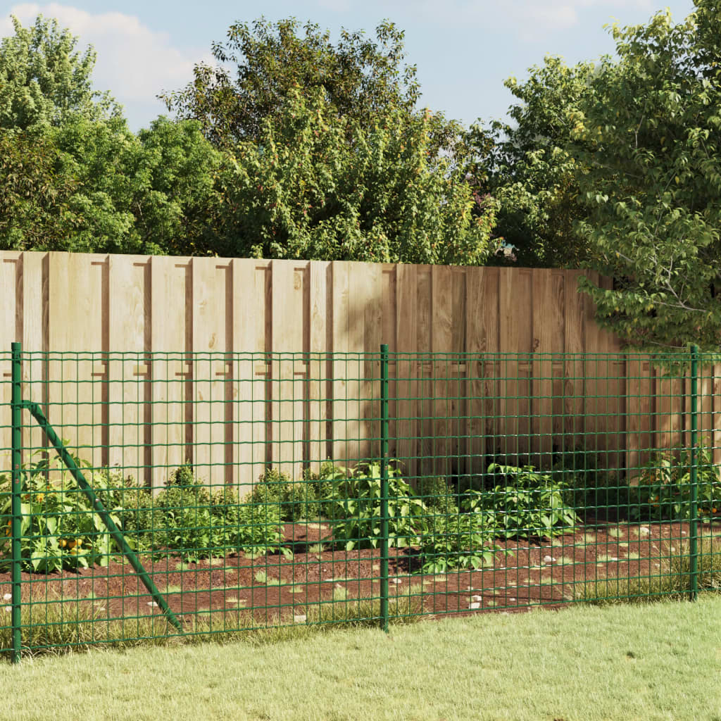 vidaXL Drôtený plot s kotviacimi hrotmi zelený 1,1x10 m