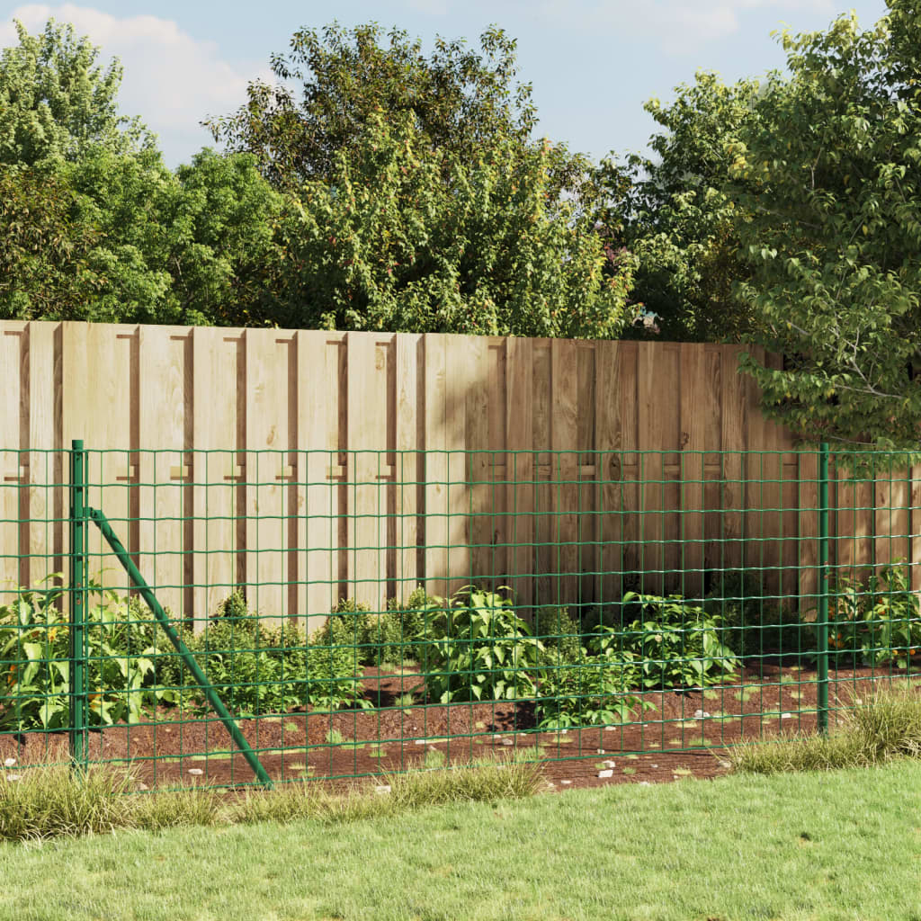 vidaXL Drôtený plot s prírubou, zelený 1,1x10 m